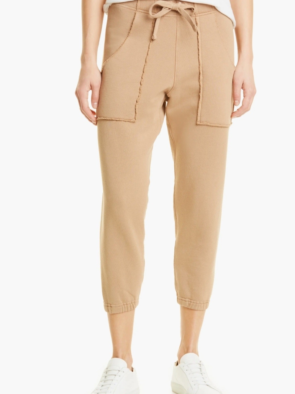 Frank & Eileen Cropped Drawstring Joggers in Tan